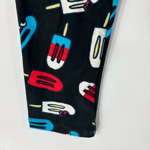 LuLaRoe Leggings OS Black with Popcycles - Picture 3 of 5
